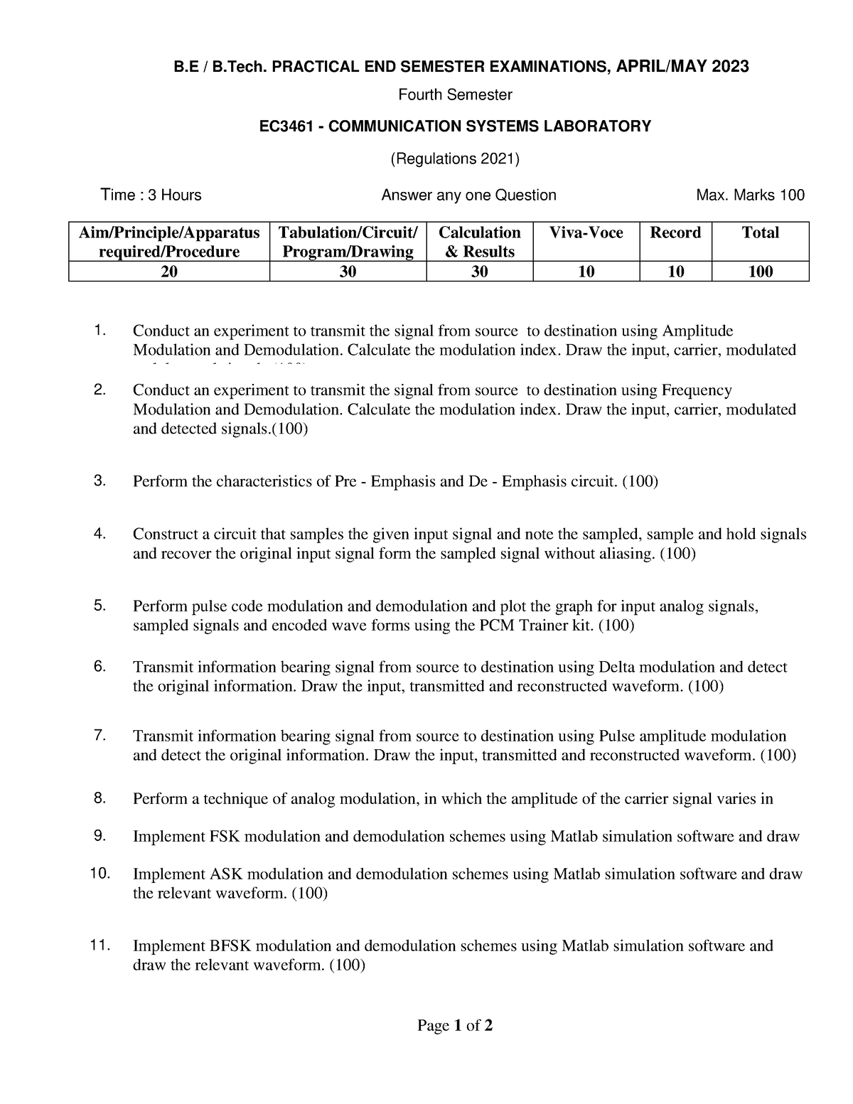 EC3461 SET1 - SET - Page 1 of 2 B / B. PRACTICAL END SEMESTER ...