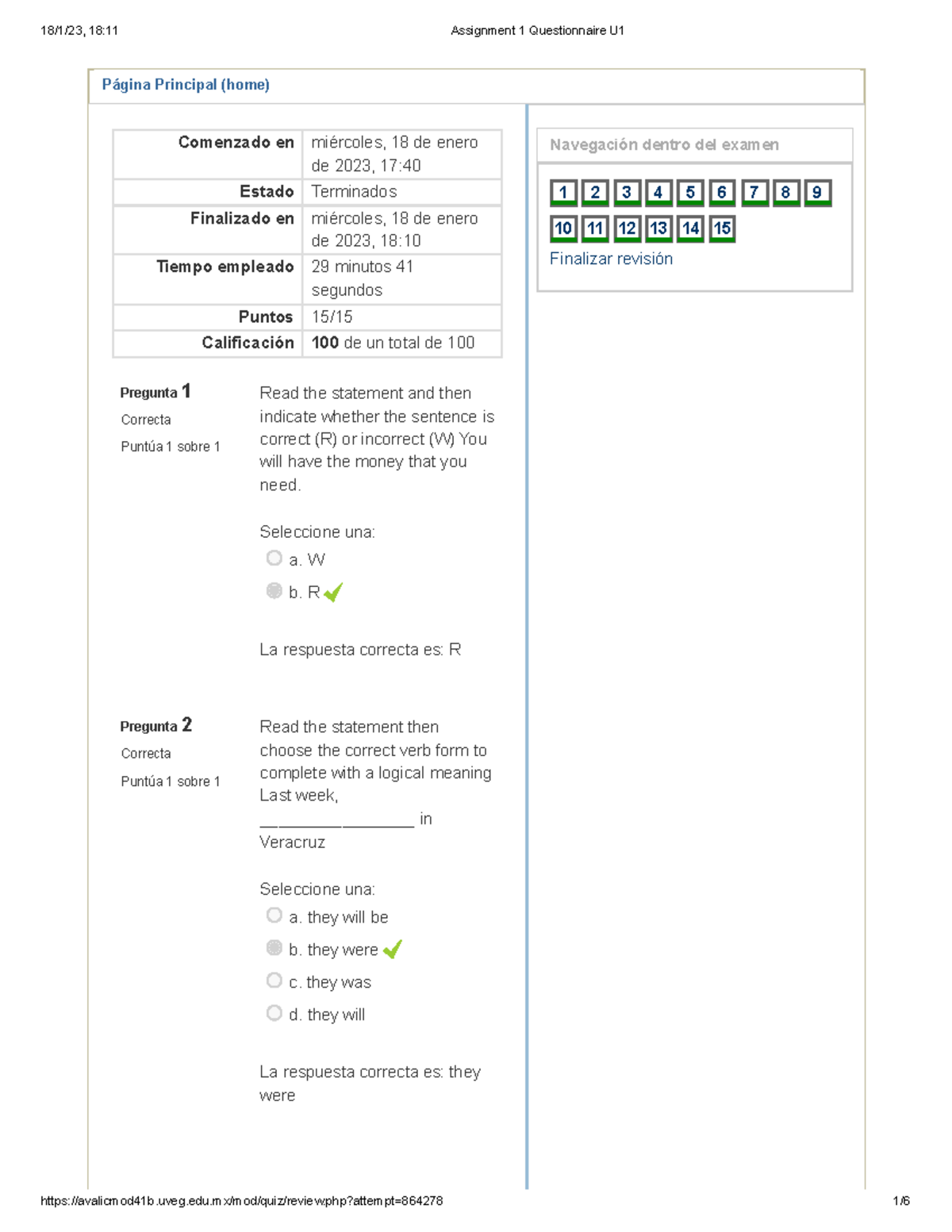 assignment 1 questionnaire u1 idioma extranjero 3