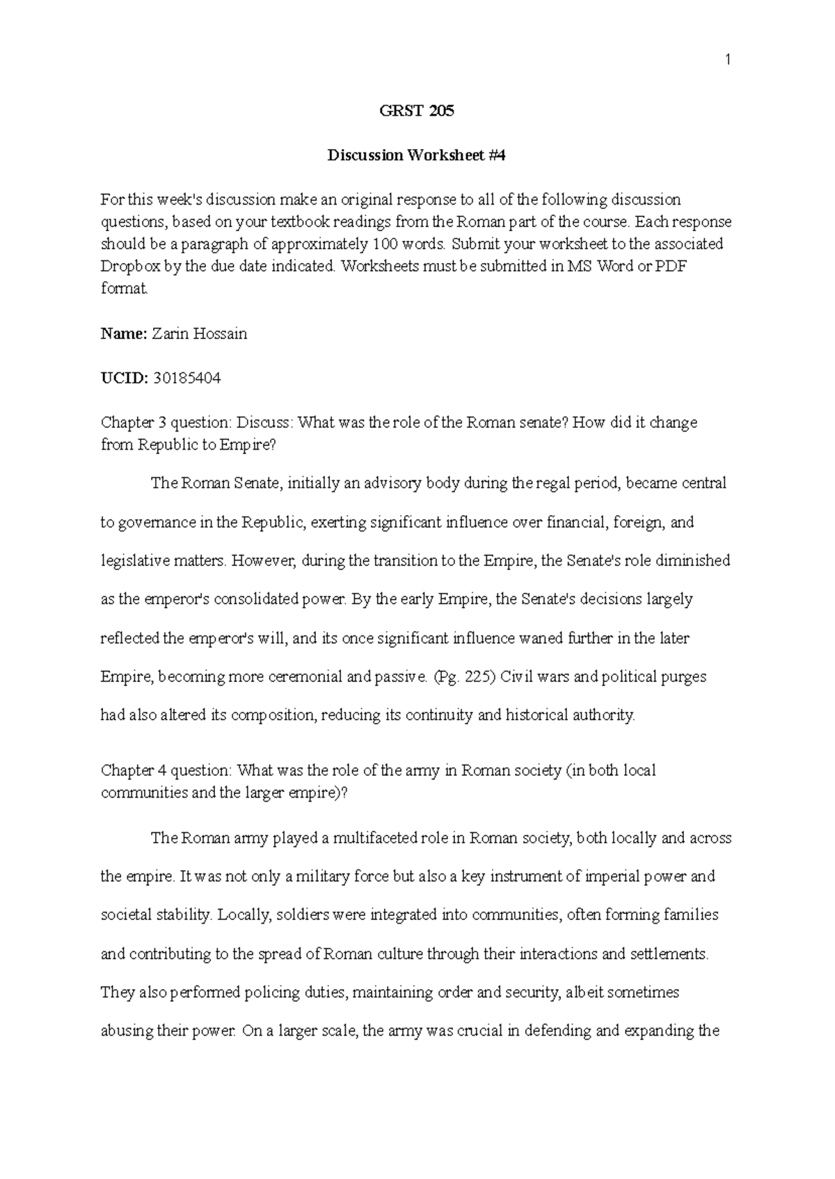 Discussion 4 - 1 GRST 205 Discussion Worksheet For this week's ...