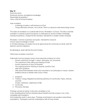 Theo 201 Class 2 notes - Theo 201 Class 2 notes Assumptions of Theology ...
