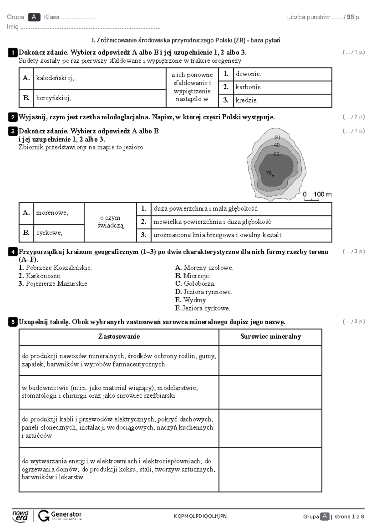 Zróżnicowanie środowiska Przyrodniczego Sprawdzian Planeta Nowa www.studocu.com
