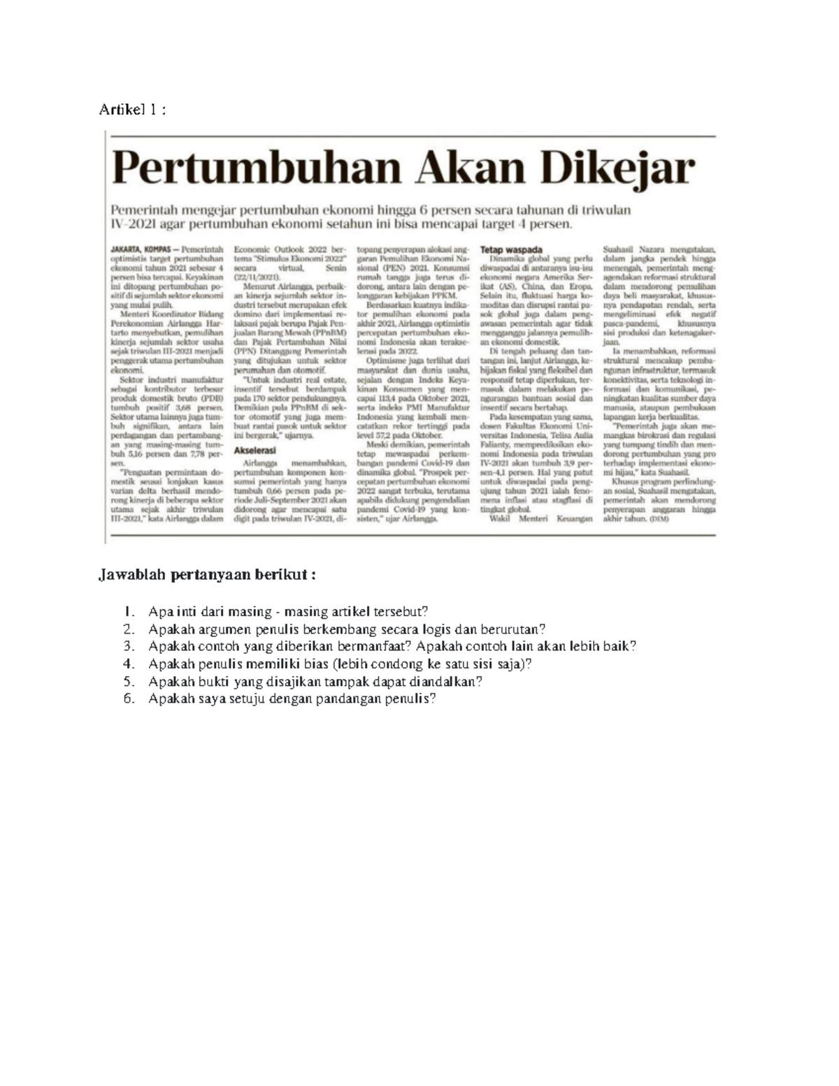 Week 9 Tugas Critical Reading B - Artikel 1 : Jawablah Pertanyaan ...