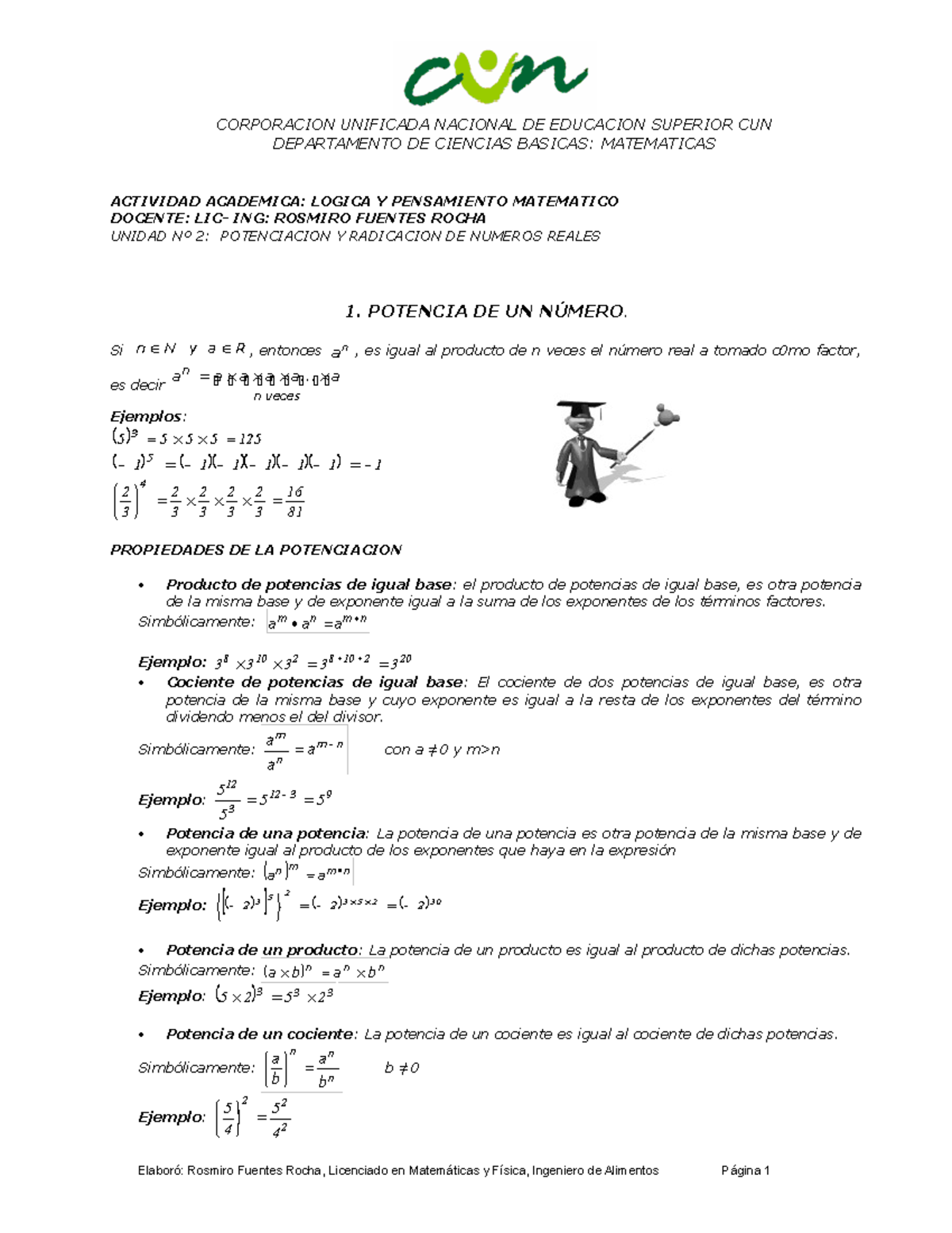 Potenciacion Y Radicacion - ACTIVIDAD ACADEMICA: LOGICA Y PENSAMIENTO ...