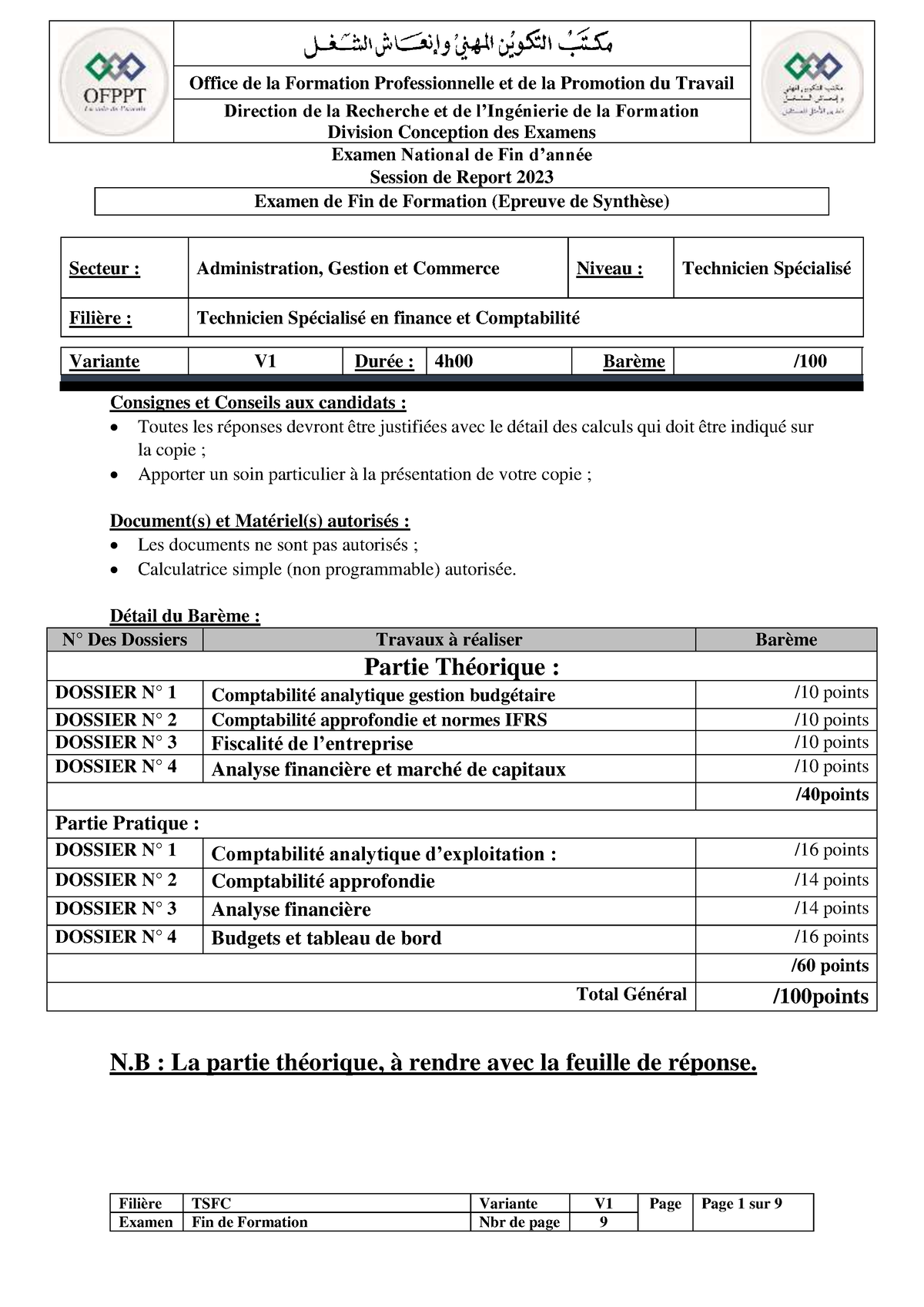 1 EFF TSFC Report 2023 V1 - Filière TSFC Variante V1 Page Page 1 Sur 9 ...