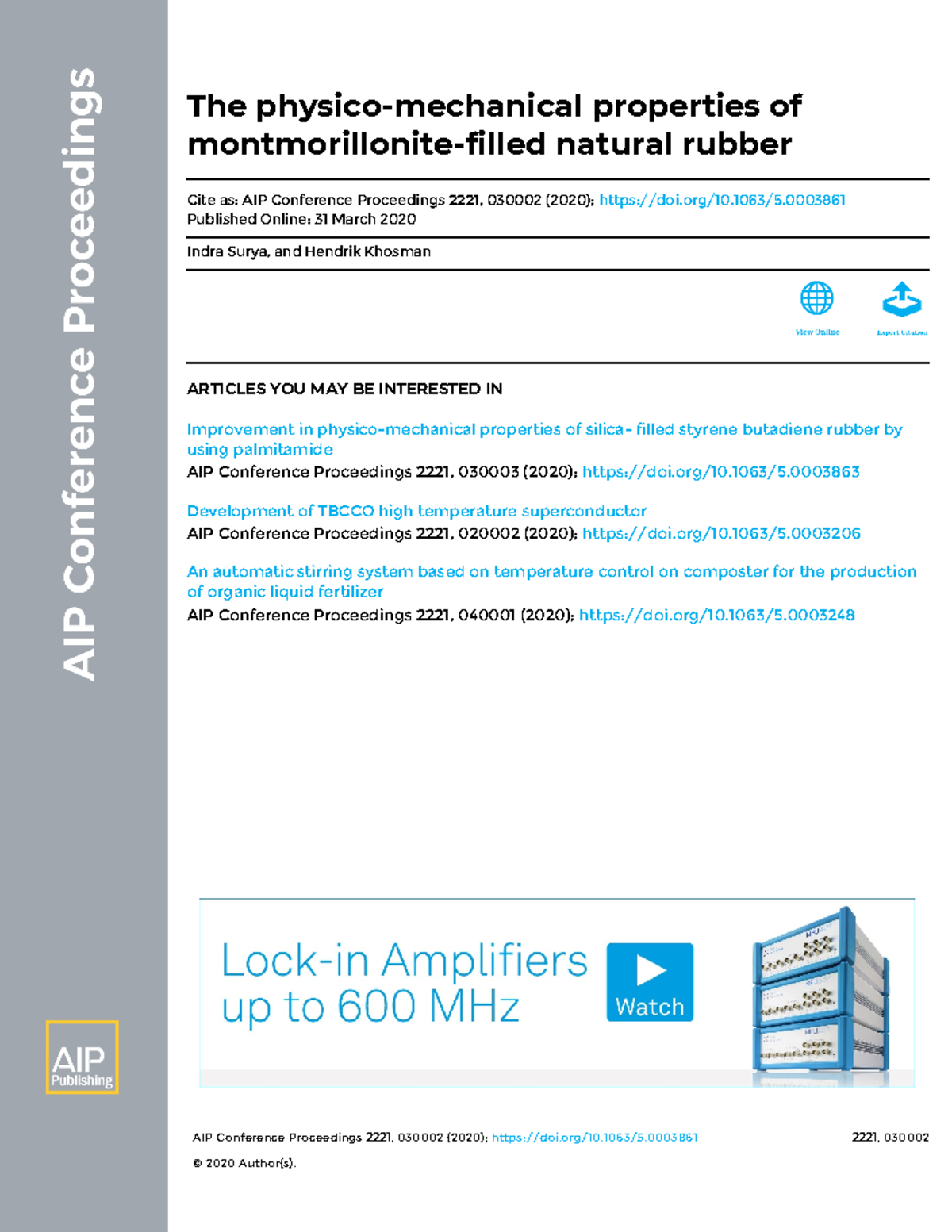 Surya 2020 AIP Conference Proceedings 2221 , 030002 (2020); doi/10.