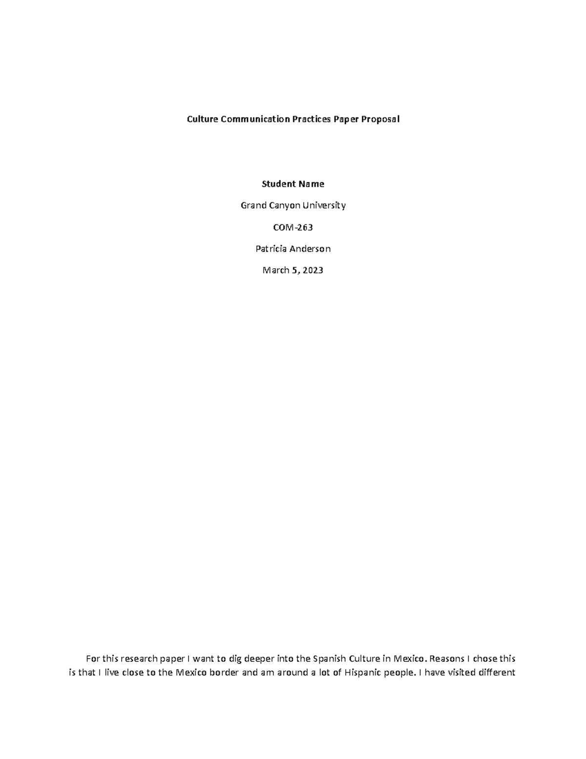 research proposal about culture