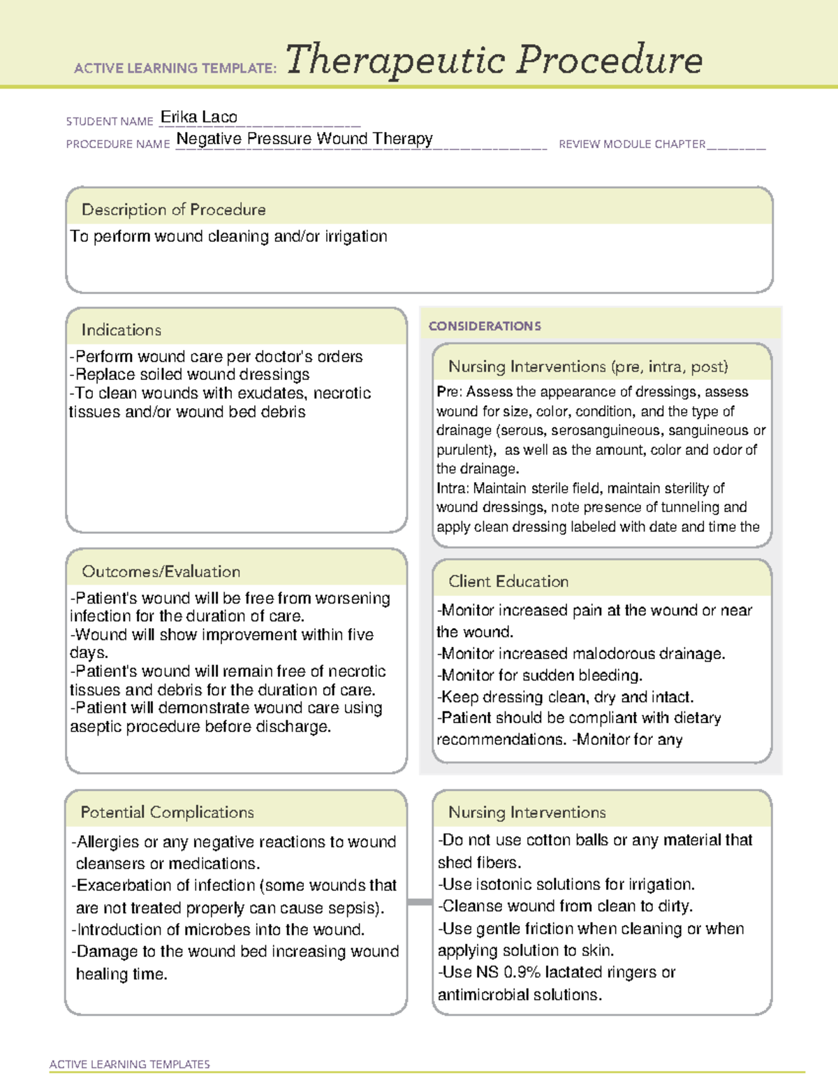 Negative Pressure Wound Tx - Nur 101 - ACTIVE LEARNING TEMPLATES ...