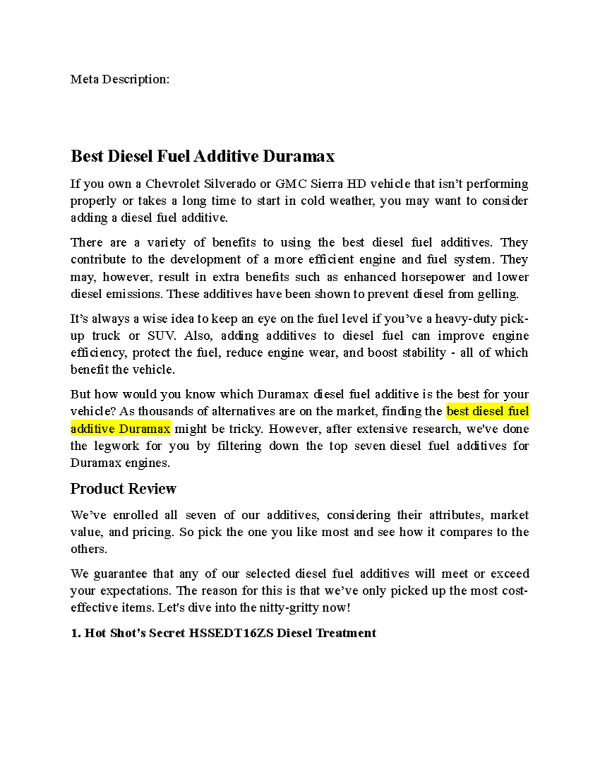 BestDieselFuelAdditiveDuramax 1 Meta Description Best Diesel