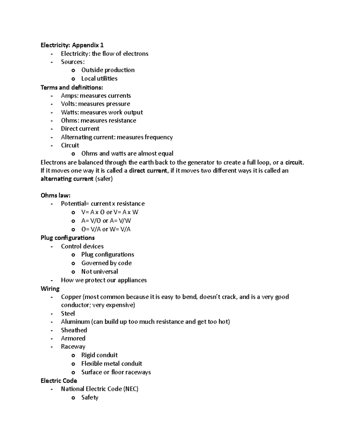 Electricity- Appendix 1 - If it moves one way it is called a direct ...