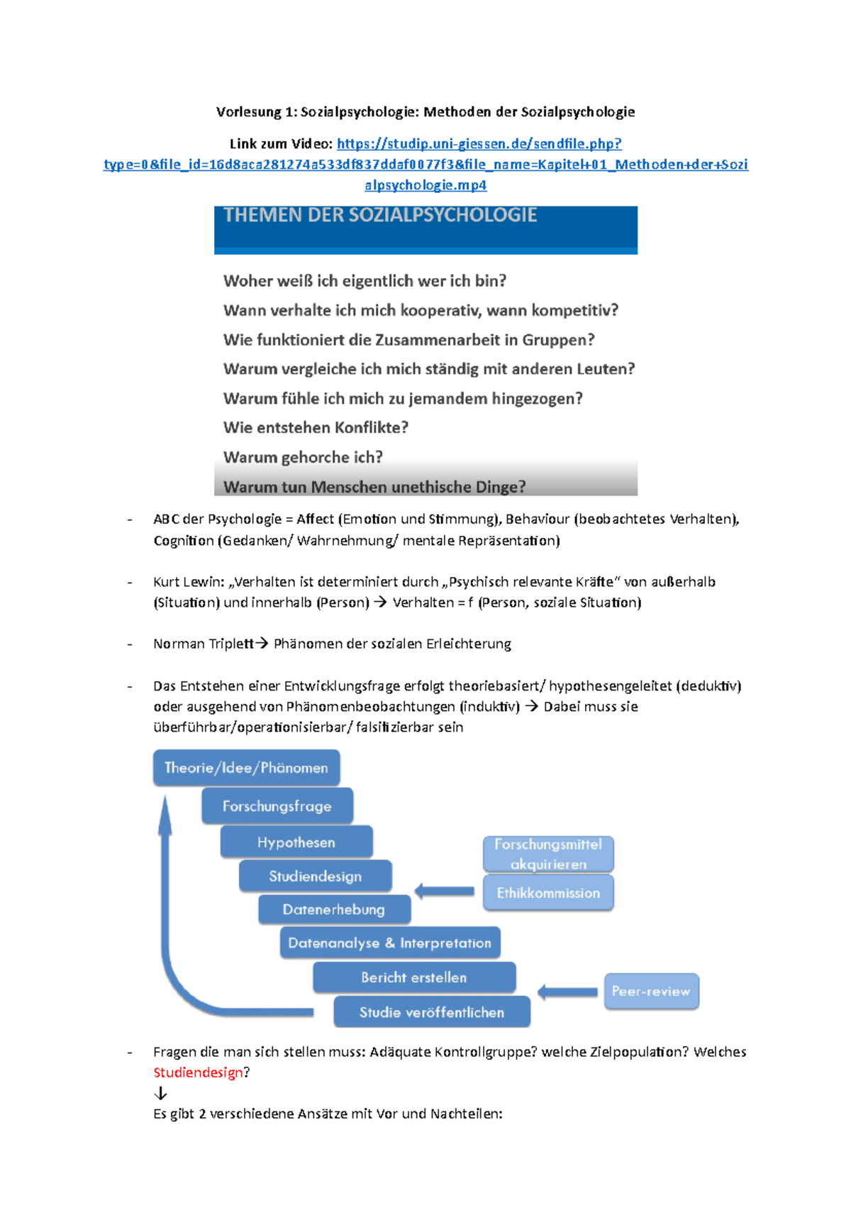 1. Methoden Der Sozialpsychologie Häuser - Vorlesung 1 ...