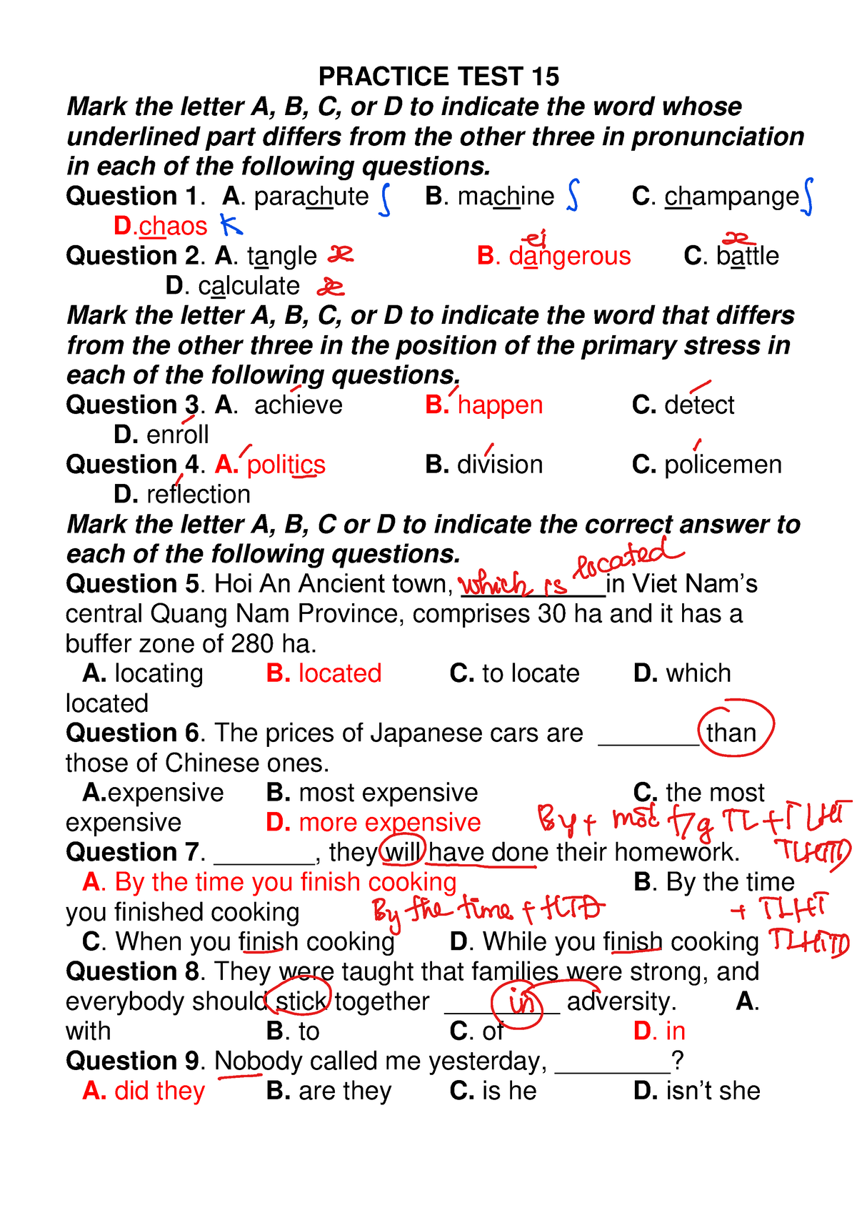 15. Đề - FFFFFFFFFFF - PRACTICE TEST 15 Mark The Letter A, B, C, Or D ...