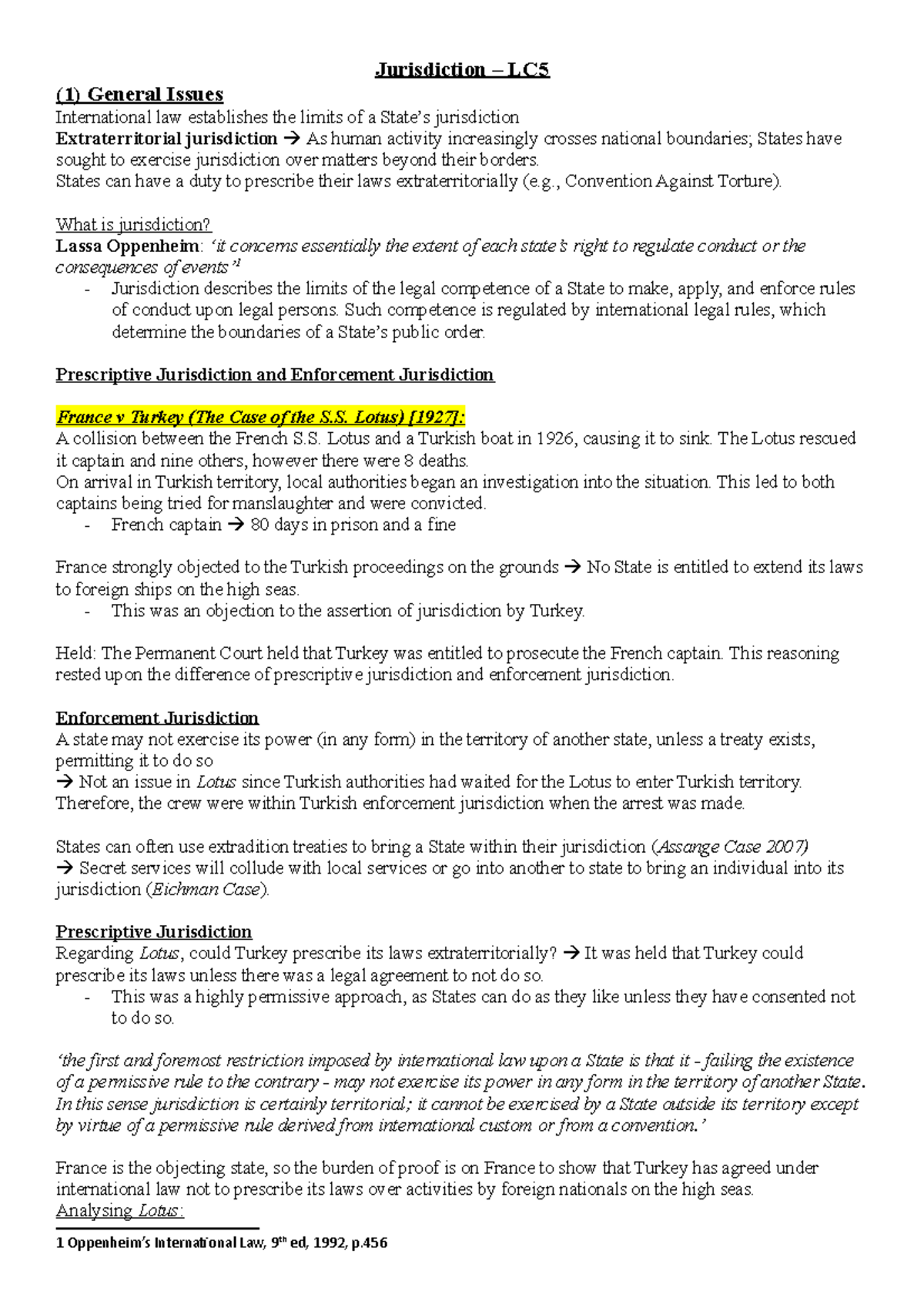 Jurisdiction Of States In International Law Jurisdiction LC 1 