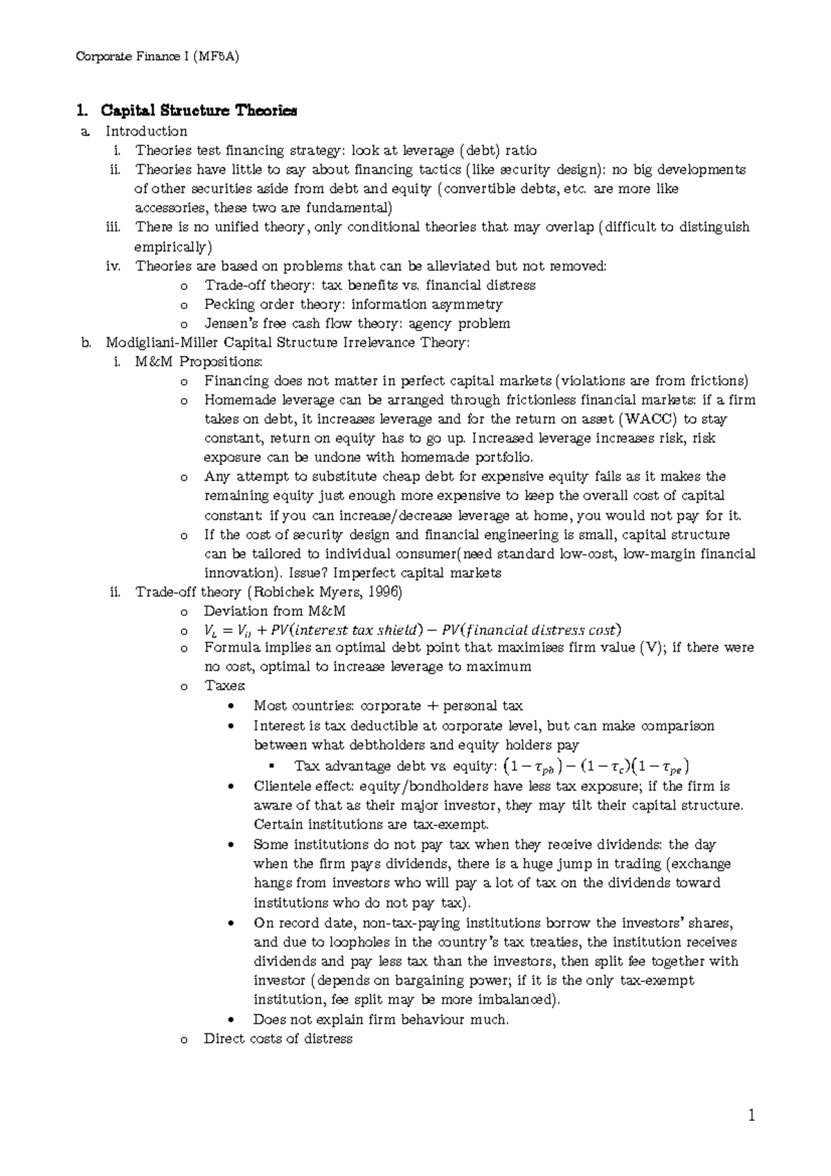 capital structure dissertation