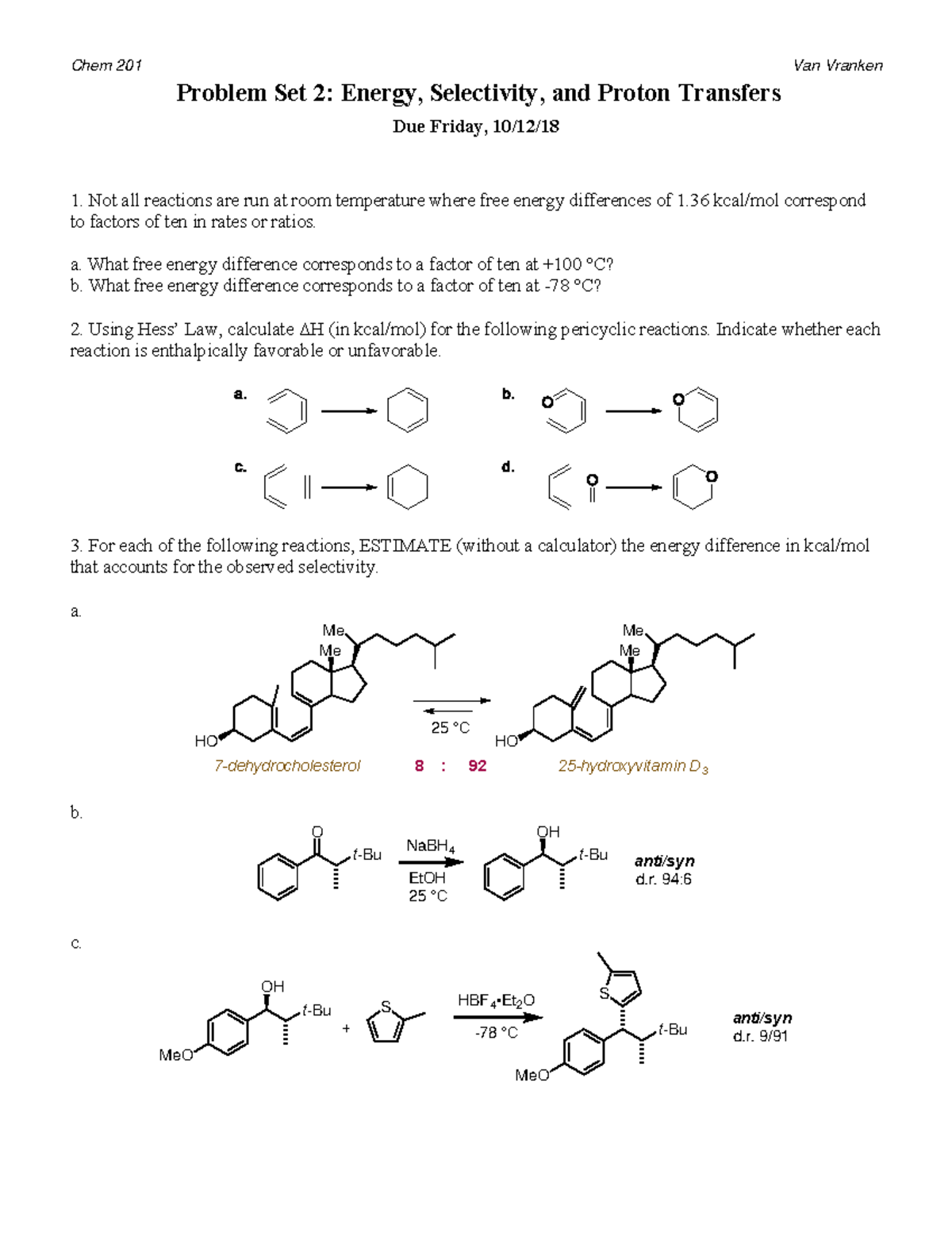 Probset 2 - Chem practice material and answer key - Chem 201 Van ...