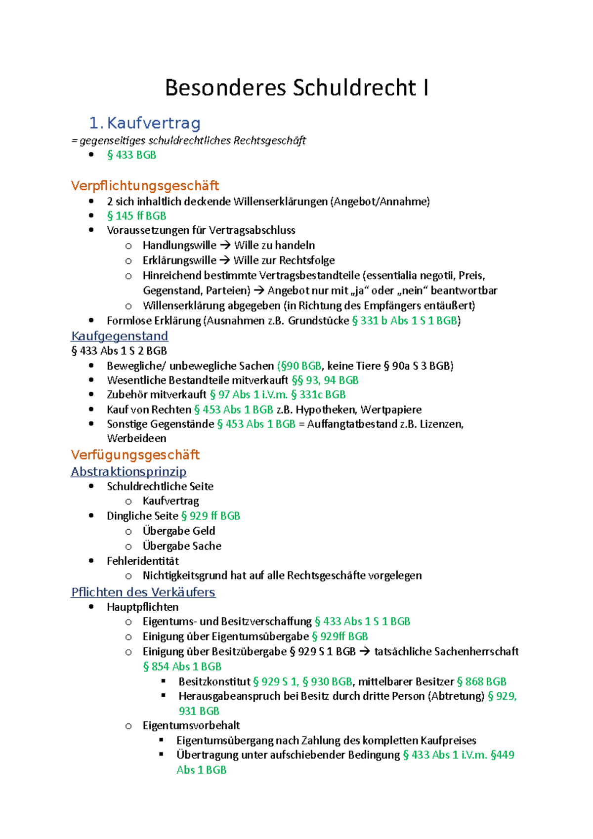 Brox Walker Besonderes Schuldrecht Lektion 1 Besonderes Schuldrecht I - Besonderes Schuldrecht I 1