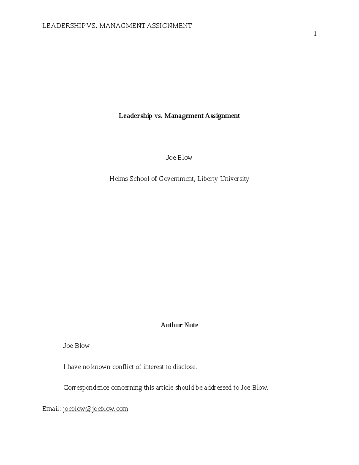 Leadership vs Managment research paper 2.docx - 1 Leadership vs ...