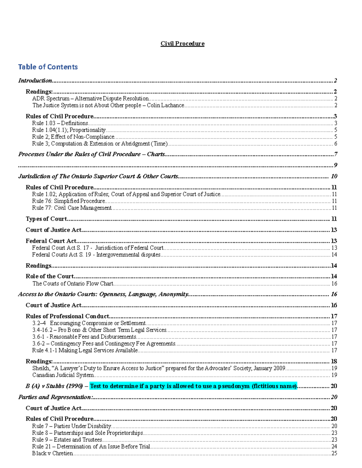 NEW Civ Pro Outline - .... - Civil Procedure - Studocu