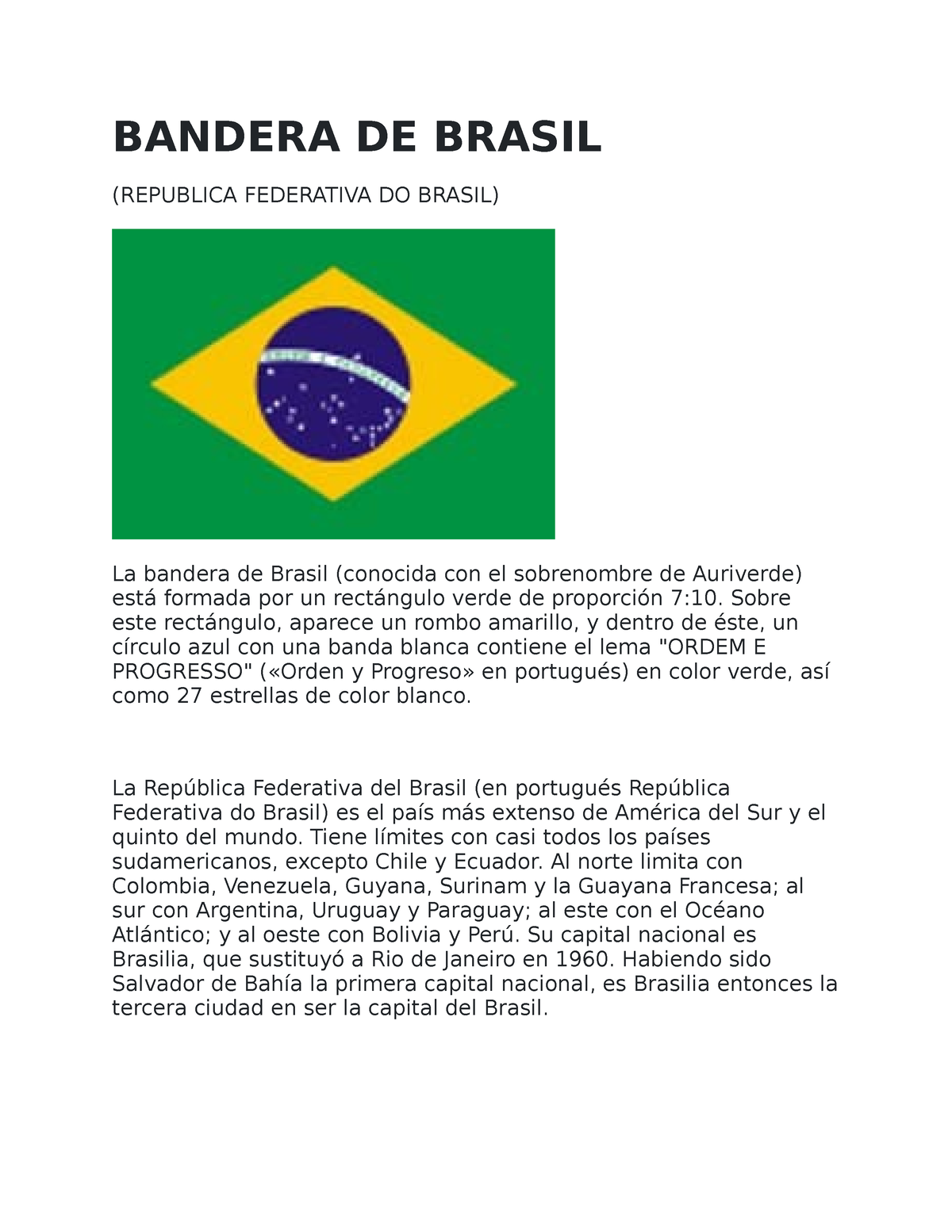 Bandera De Brasil General Information Bandera De Brasil Republica