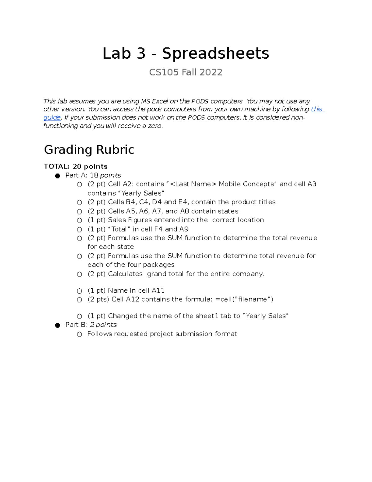 Lab 3 - Intro To Excel - Refix It And Make It Your Own - Lab 3 ...