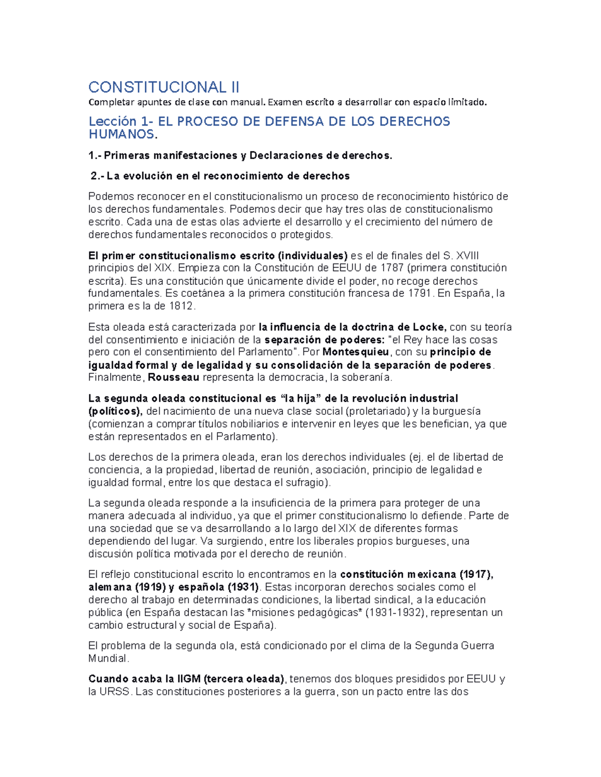 Apuntes Completados Derecho Constitucional II Parte Dogmática ...