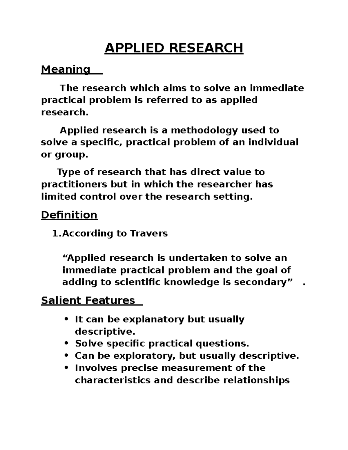 applied research analysis meaning