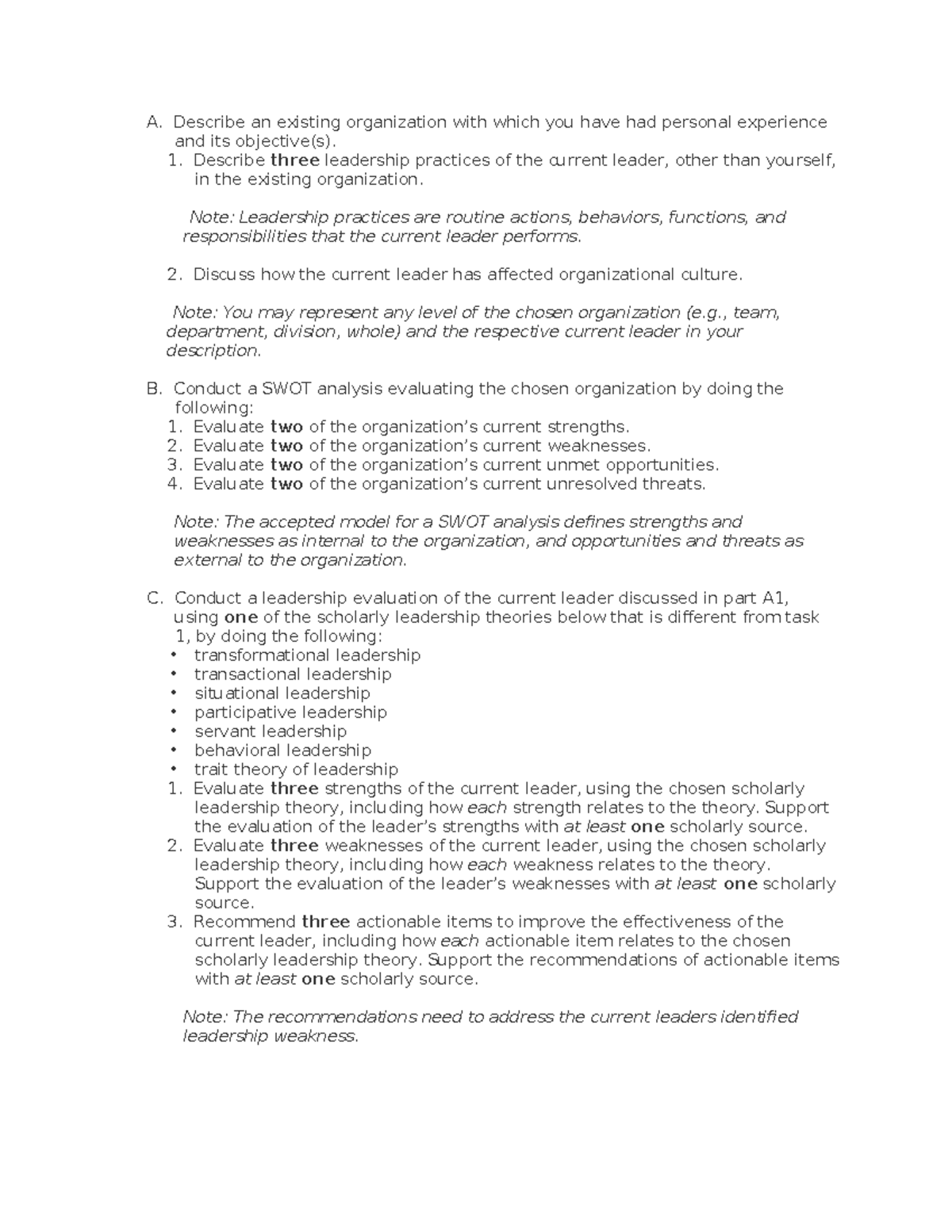 DCM2 Task 2 Outline - A. Describe An Existing Organization With Which ...