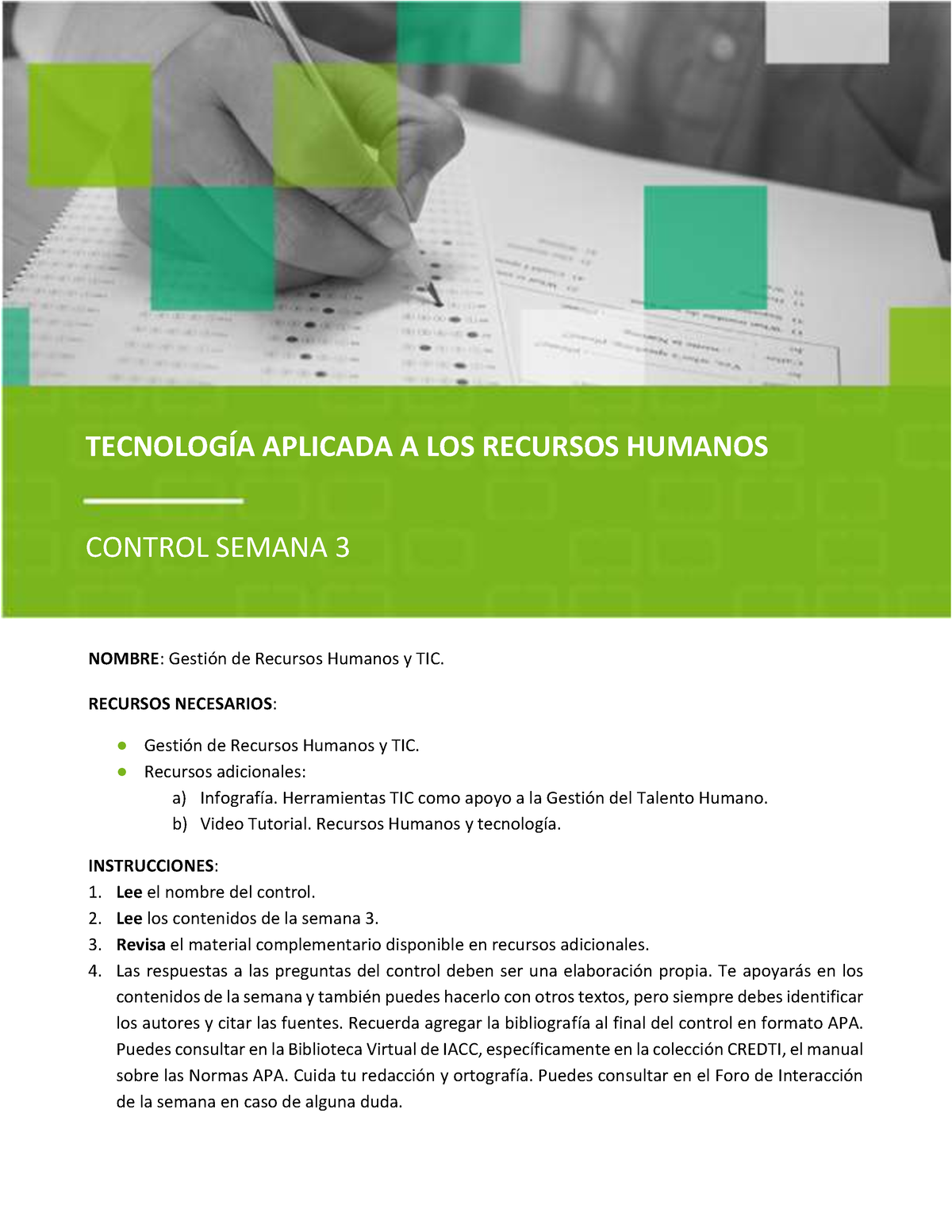 S3 Control SET A Tecrh 1103 - NOMBRE: Gestión De Recursos Humanos Y TIC ...