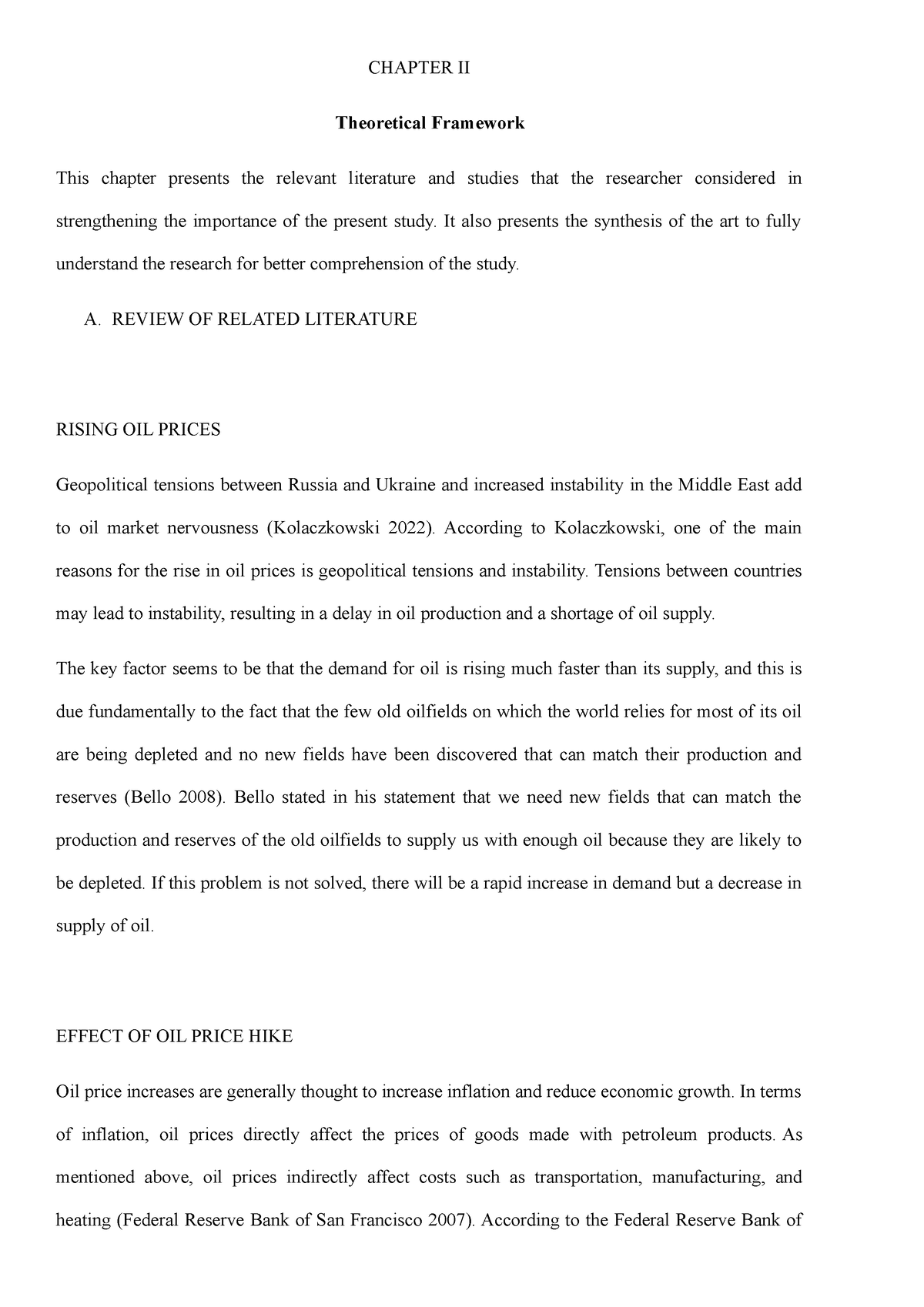 practical research chapter 1 about oil price hike