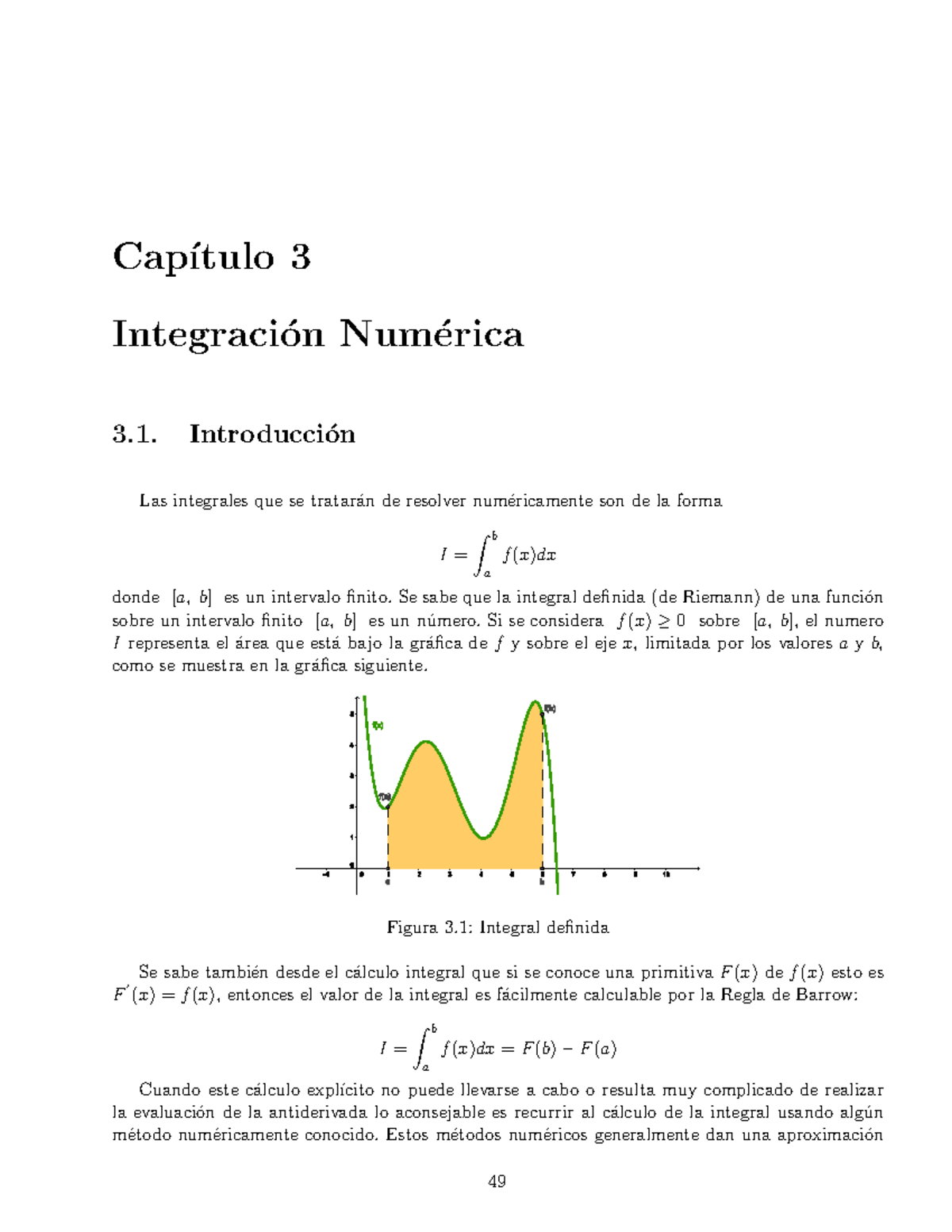 Notas Metodos-Cap3 - Trabajo Resuelto - Cap ́ıtulo 3 Integraci ́on Num ...