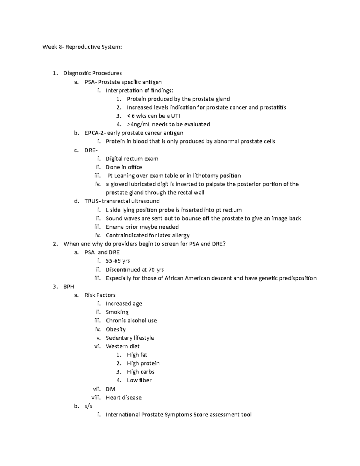 AH Reproductive System Wk 8 WS - Week 8- Reproductive System ...