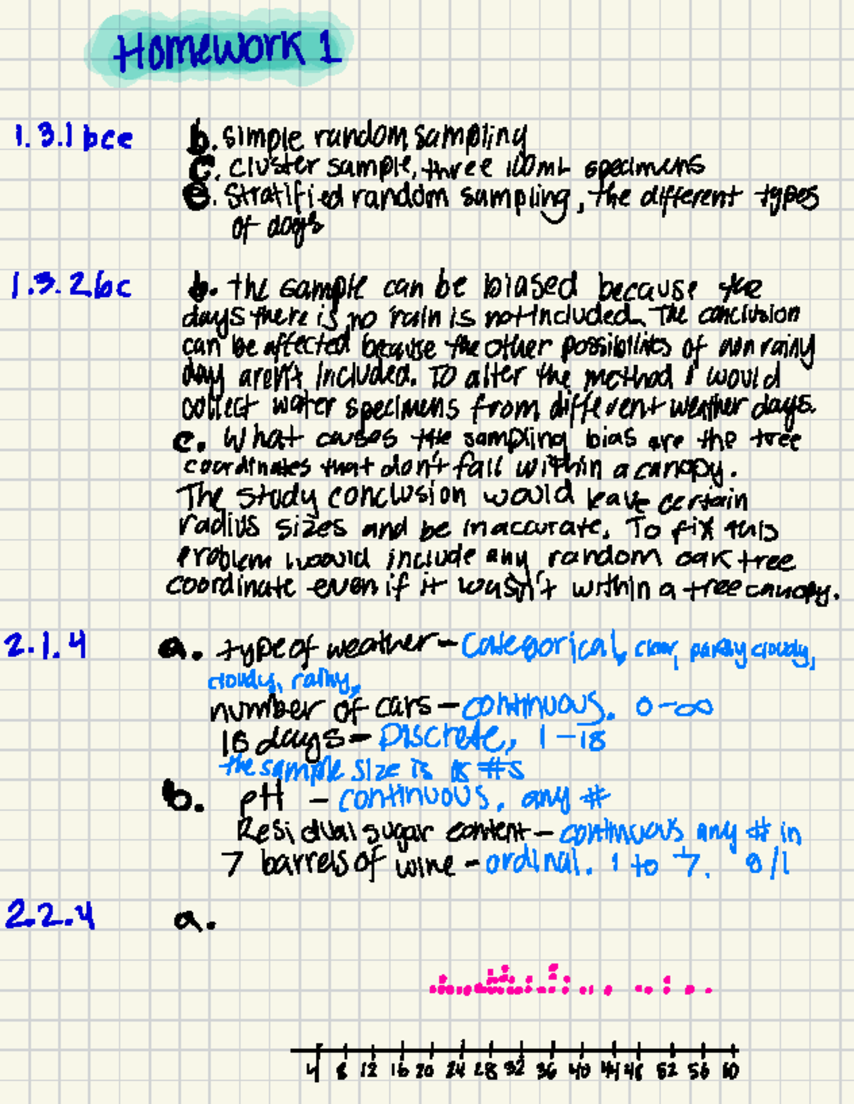 Homework - Hw 1 - Homework 1. 3. 1 bce · simple random sampling 2 ...