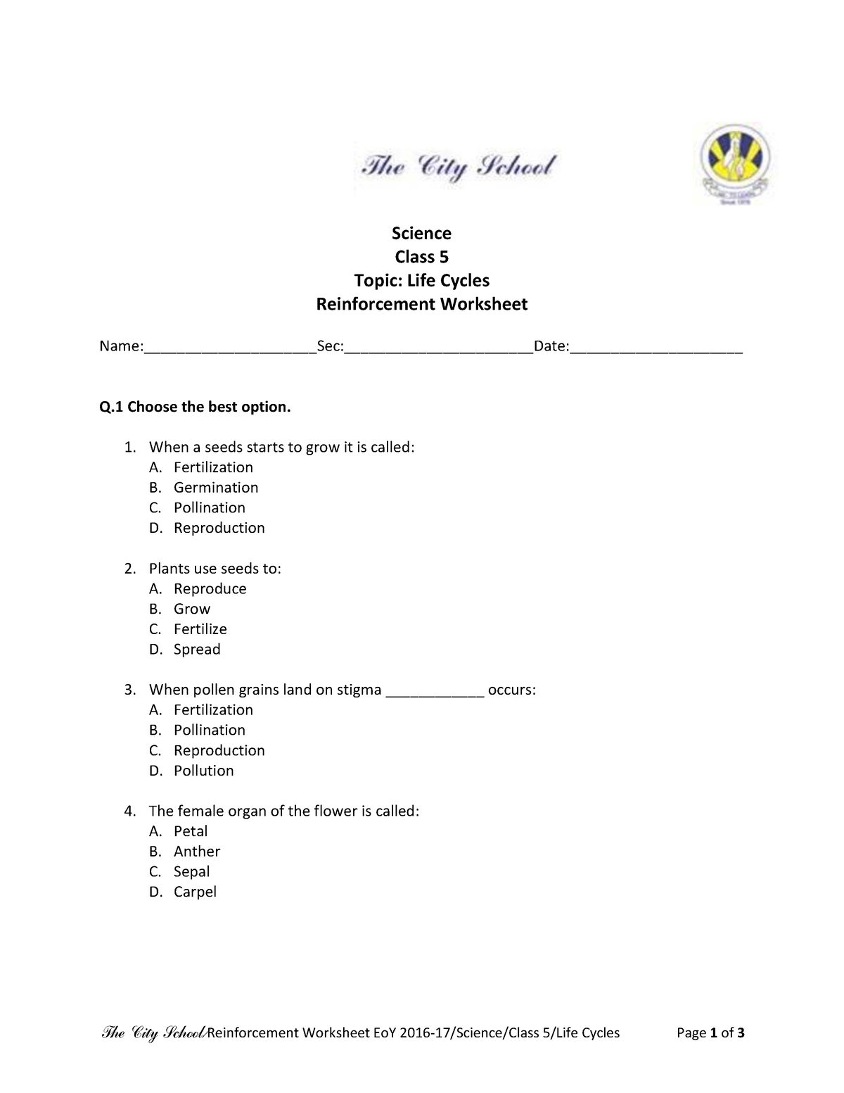 science-class-5-life-cycles-2-the-city-school-reinforcement-worksheet