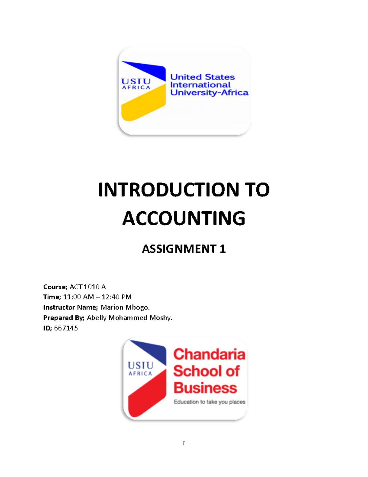 Assignment 1 I Introduction To Accounting Assignment 1 Course Act 1010 A Time 11 00 Am 12 Assignment 1 I Introduction To Accounting Assignment 1 Course Act 1010 A Time 11 00 Am 12