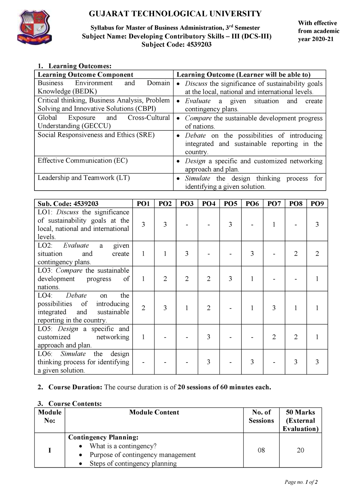 4539203- DCS III - Syllabus of GTU sem 3 - GUJARAT TECHNOLOGICAL ...