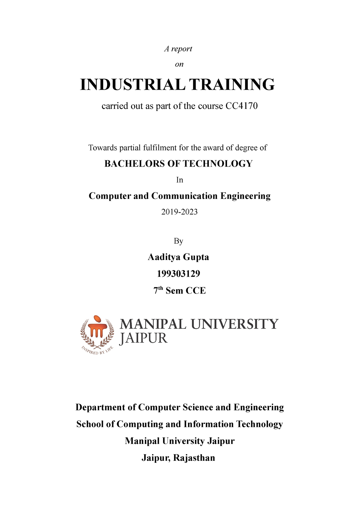 Recommendation For Industrial Training Report Jack Jo Vrogue co