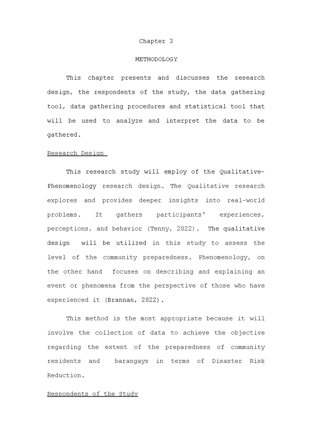 Chapter 3 - notes - Chapter 3 METHODOLOGY This chapter presents and ...