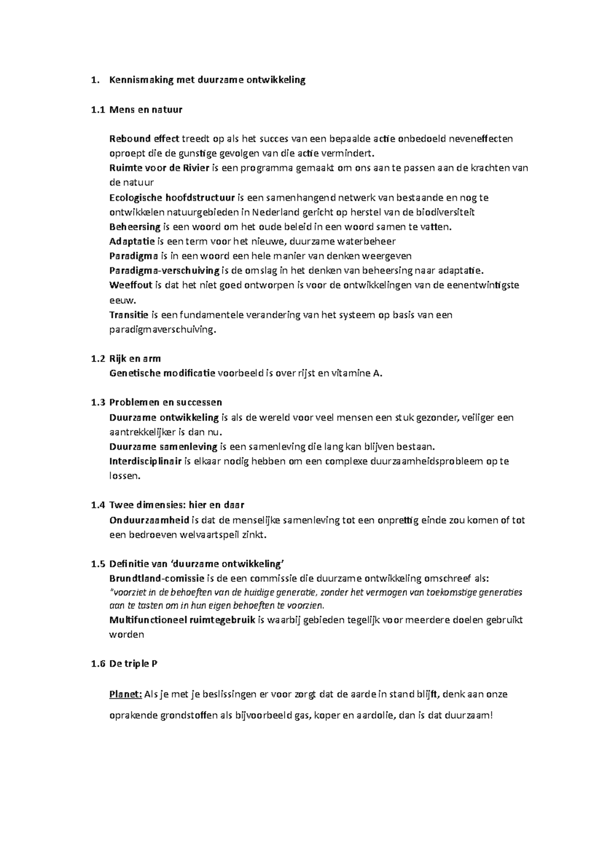 Samenvatting 1, 2, 3, 4 En 8 - Kennismaking Met Duurzame Ontwikkeling 1 ...