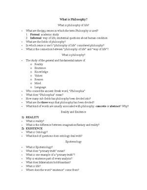 Philosophy Chapter 1 - Notes that I took during Summer session ...