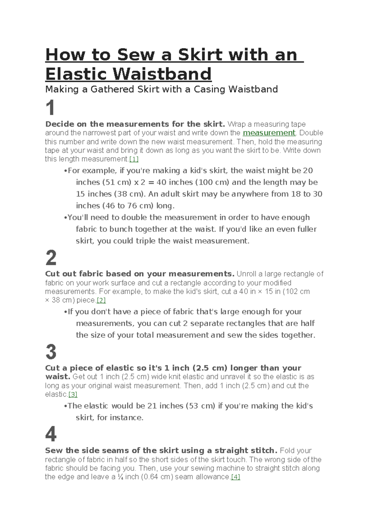 How to Sew a Skirt with an Elastic Waistband - How to Sew a Skirt with ...