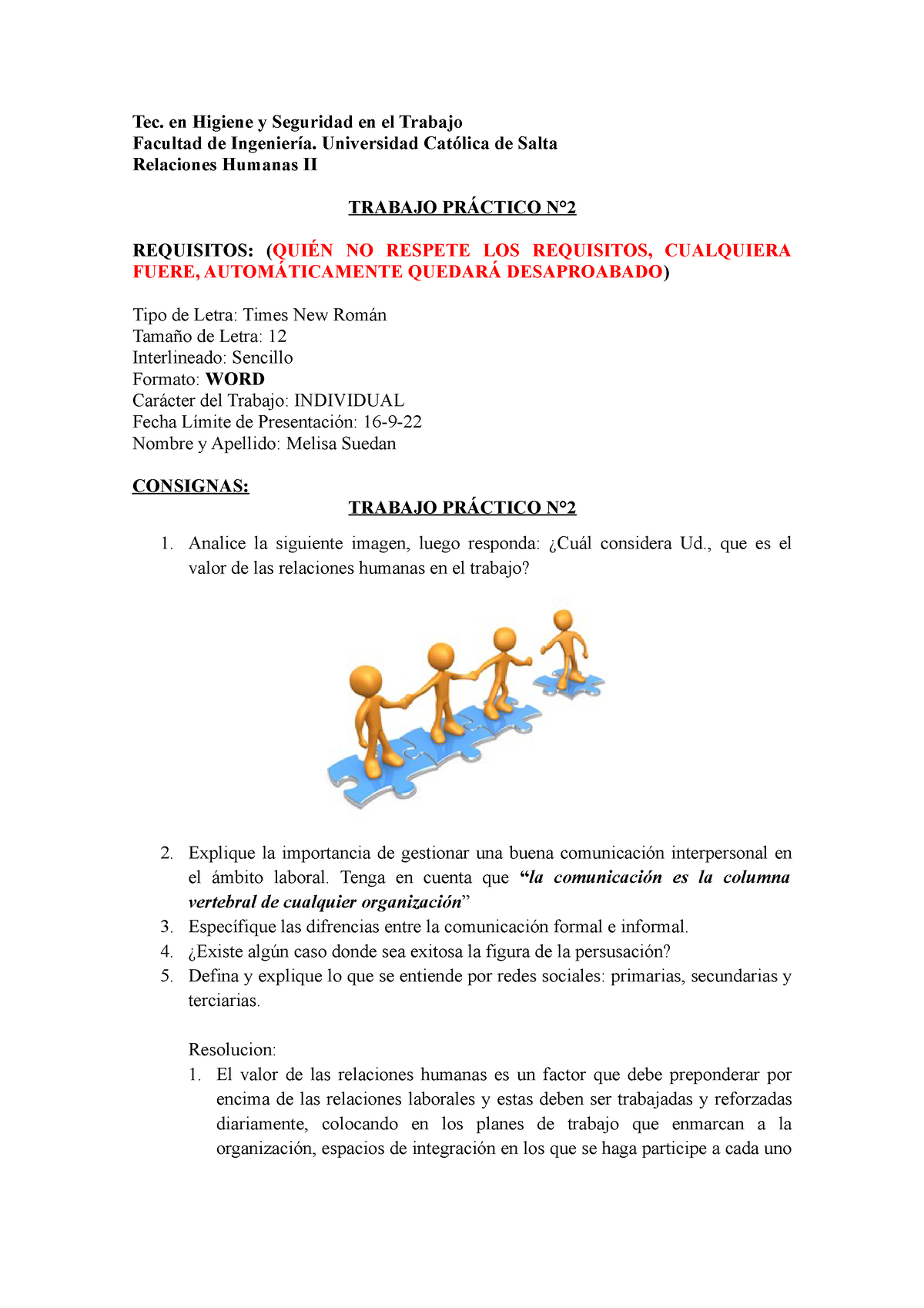 Tp2 Relaciones Humanas Ii Tec En Higiene Y Seguridad En El Trabajo Facultad De Ingeniería 0085