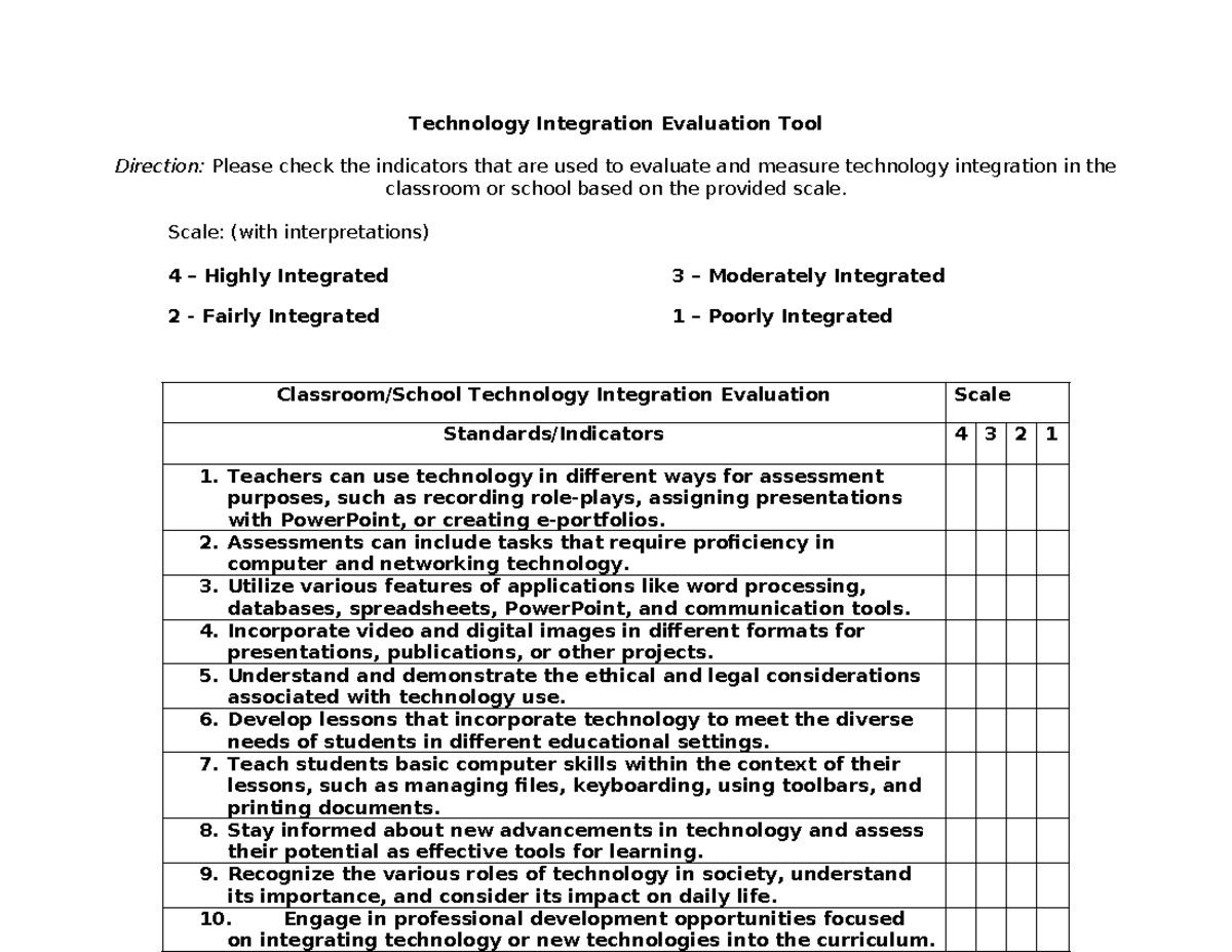 Technology Integration Evaluation Tool-torrecampo - Technology ...