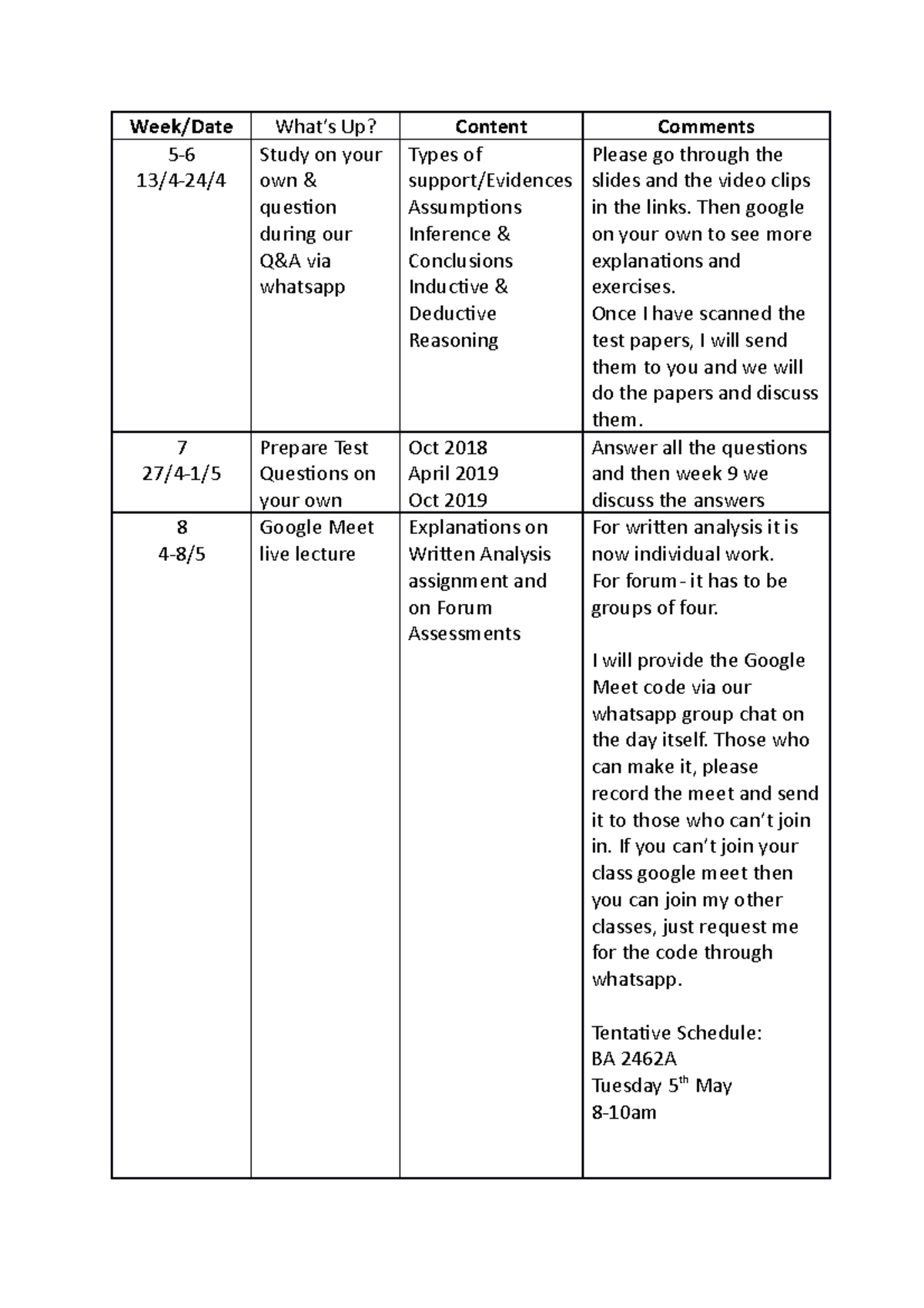 Ibm 2 international business - Week/Date What’s Up? Content Comments 5 ...