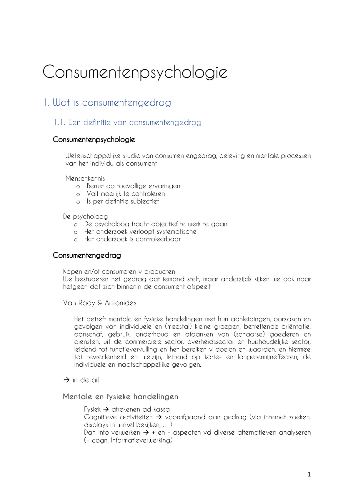 Consumentenpsychologie Samenvatting - Warning: TT: Undefined Function ...