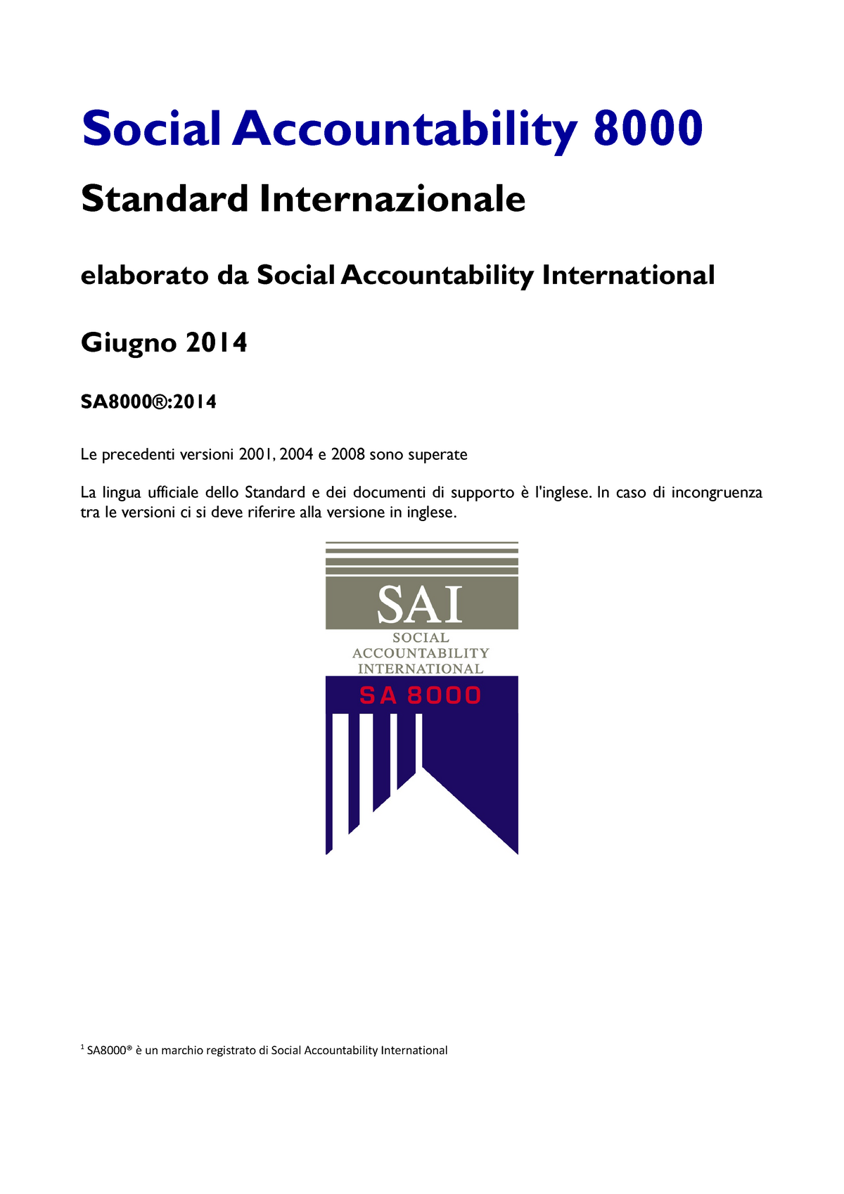 SA8000 2014 ITA Finale - Social Accountability 8000 Standard ...