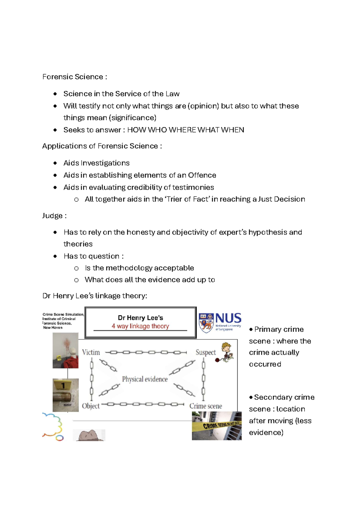 FSC2101 Lec 1 notes - Lec 1 Short Summary - Forensic Science : Science ...
