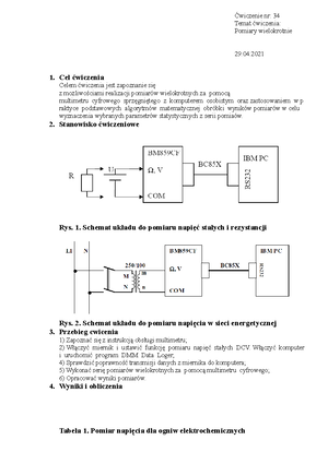 Ćwiczenie Nr:10 Pomiary Techniczne Rezystancji Przy Prądzie Stałym ...