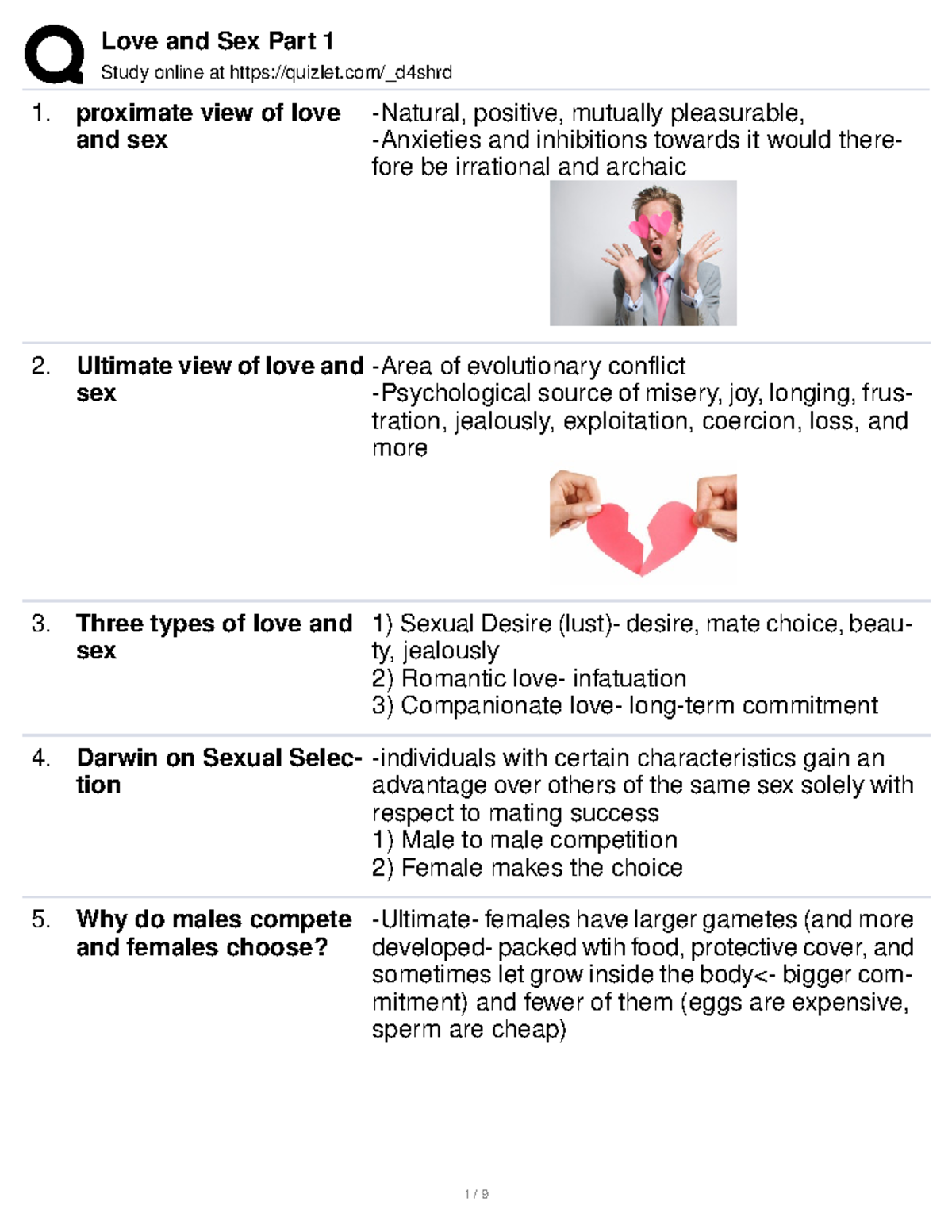 Love And Sex Part 1 Flashcards I Made From Dr Pinkers Psych 1 Spring Semester Love And Sex 