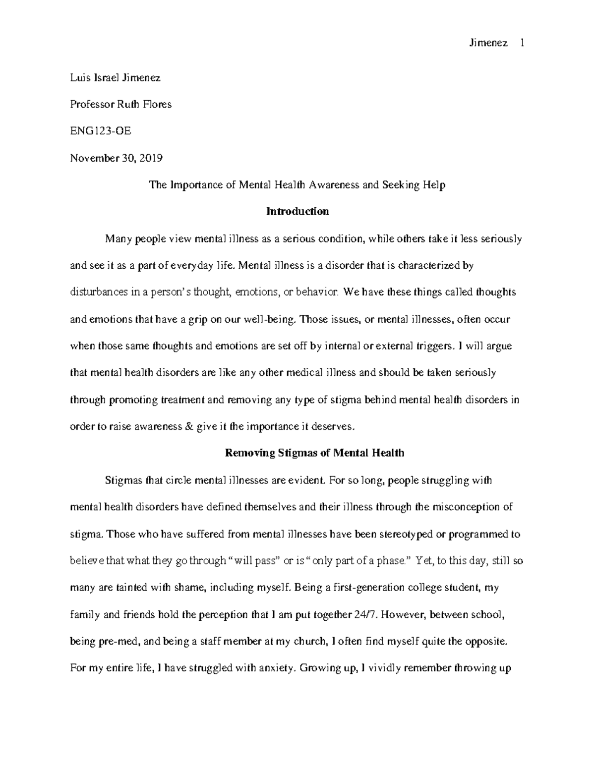 research paper of mental health