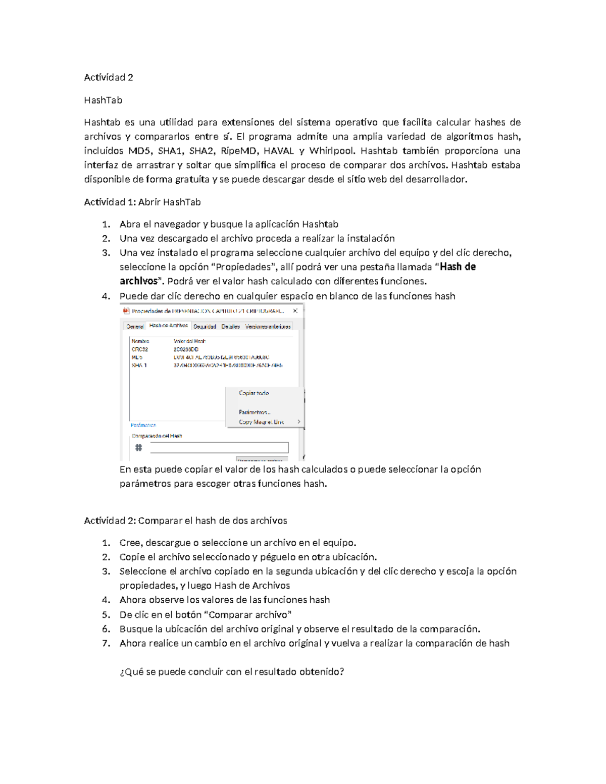 Hashtab - Trabajo sobre hash - Actividad 2 HashTab Hashtab es una ...