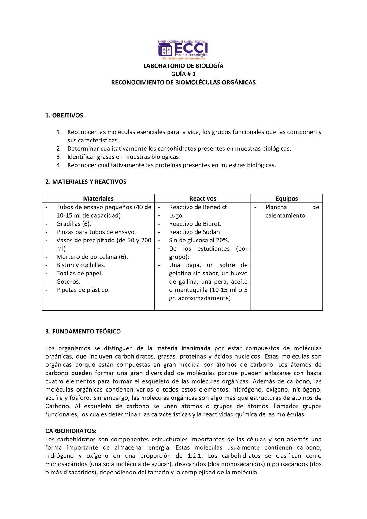 Experimentos De Reconocimiento De Biomol Ã©culas - LABORATORIO DE ...